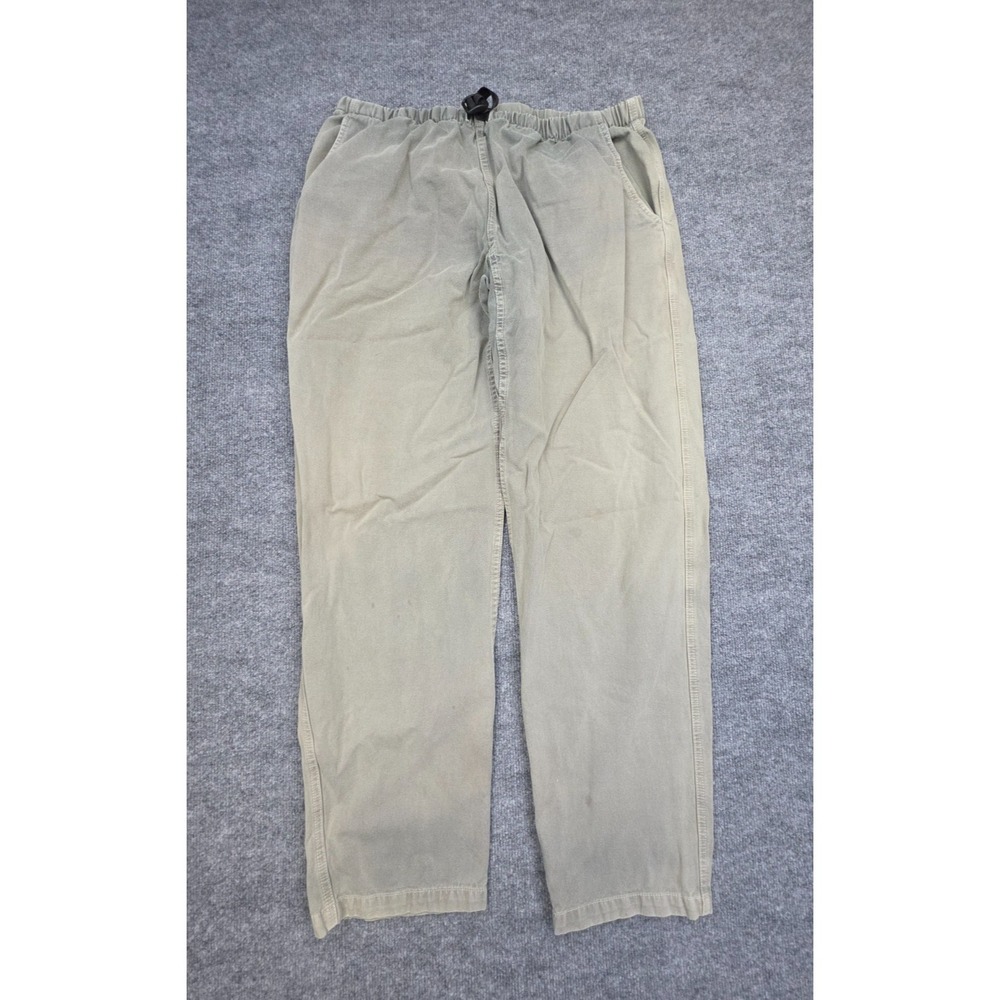 Vintage Gramicci Belted Pants Women's XL 18-20 Beige Green Faded Made USA